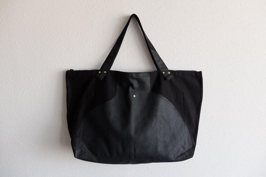 帆布のビッグトート|Cotomono 素 su トート|roller drawing KURO