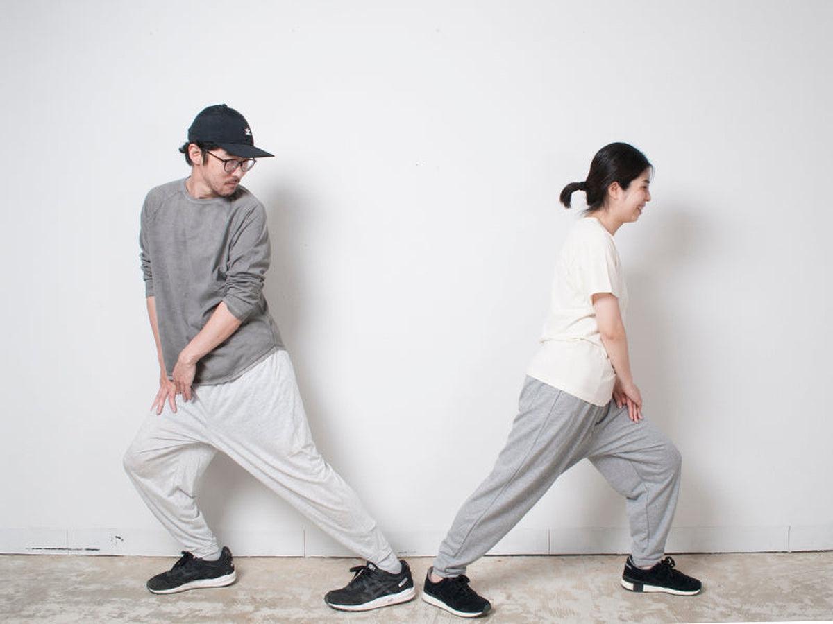 yohaku ドバイパンツ｜ツヤツヤ天竺素材 マスタード｜unisex freesize