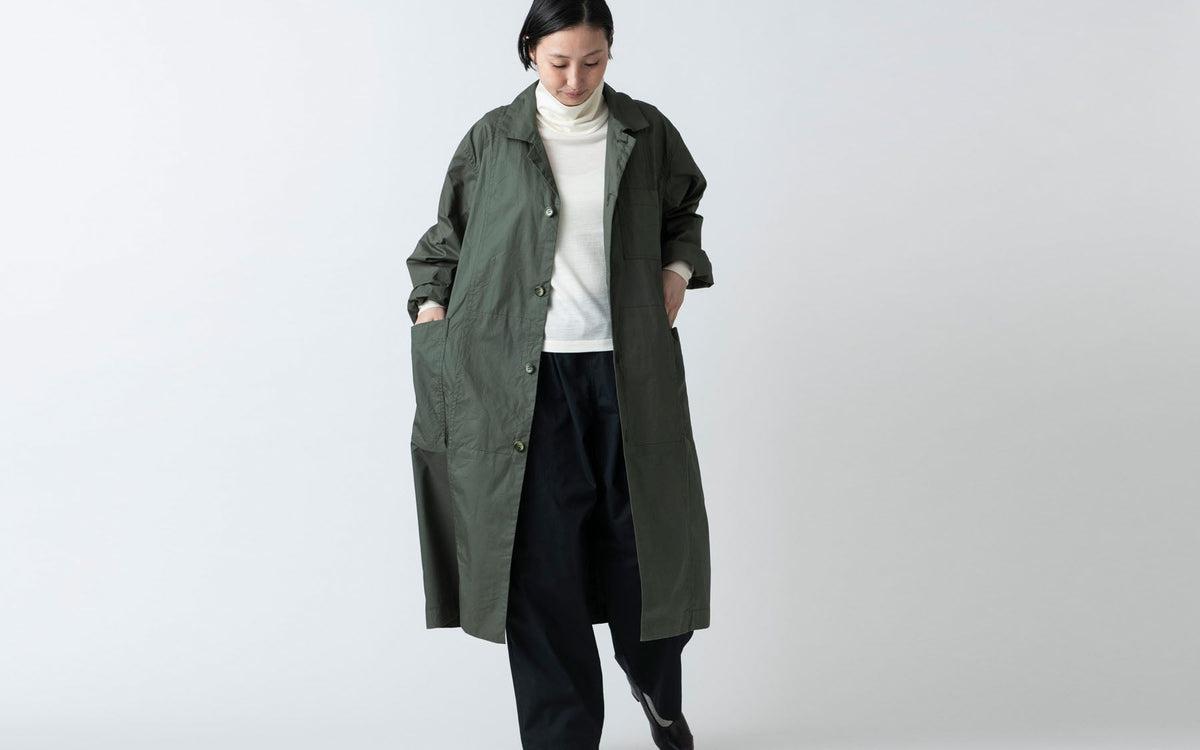 木間服装製作 coat コットンナイロン light beige｜unisex freesize