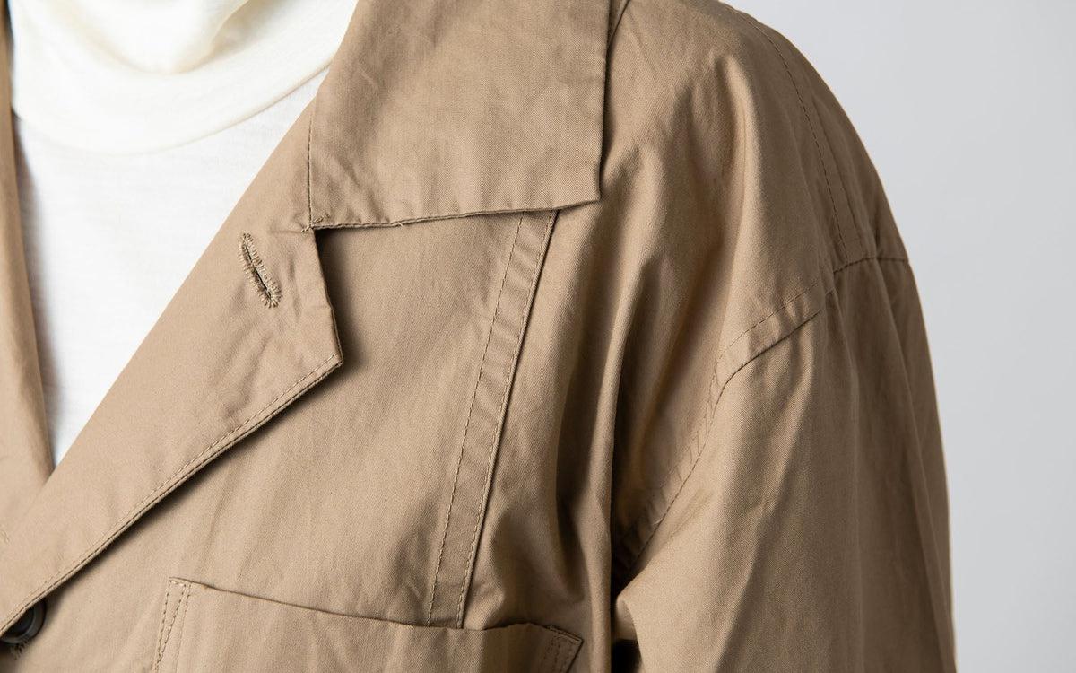 木間服装製作 coat コットンナイロン light beige｜unisex freesize