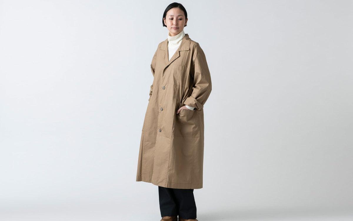 木間服装製作 coat コットンナイロン light beige｜unisex freesize