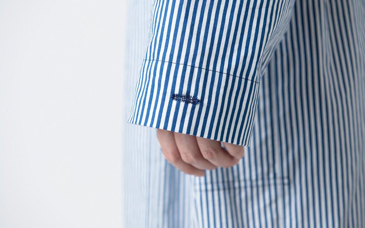 木間服装製作 longshirt stripe blue｜unisex freesize
