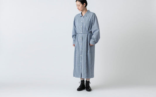 木間服装製作 longshirt stripe blue|unisex freesize
