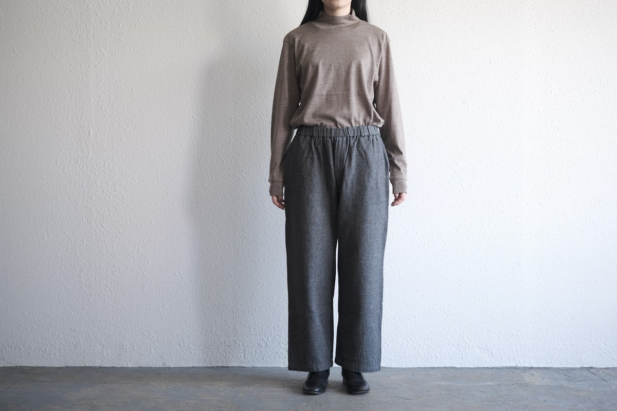 MITTAN / ウールデニムワイド 灰 PT-100 / unisex　