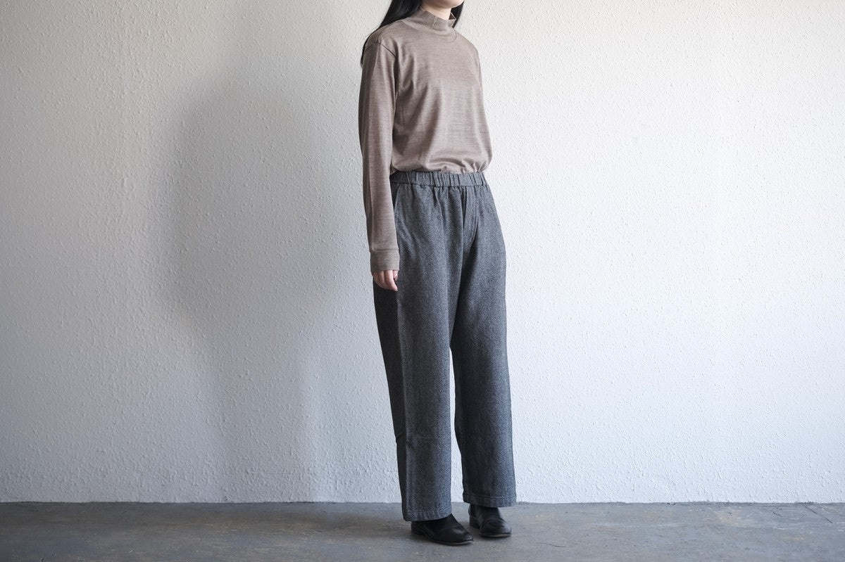 MITTAN / ウールデニムワイド 灰 PT-100 / unisex　