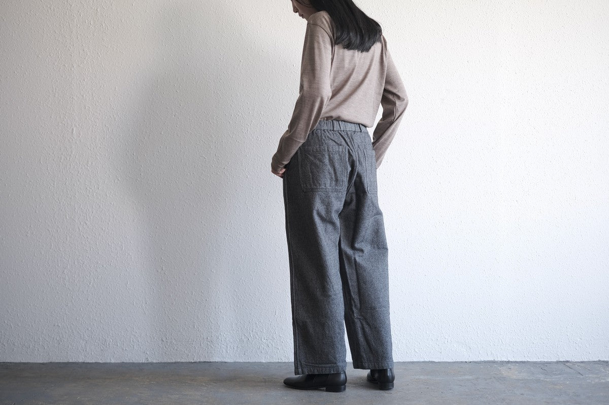 MITTAN / ウールデニムワイド 灰 PT-100 / unisex　