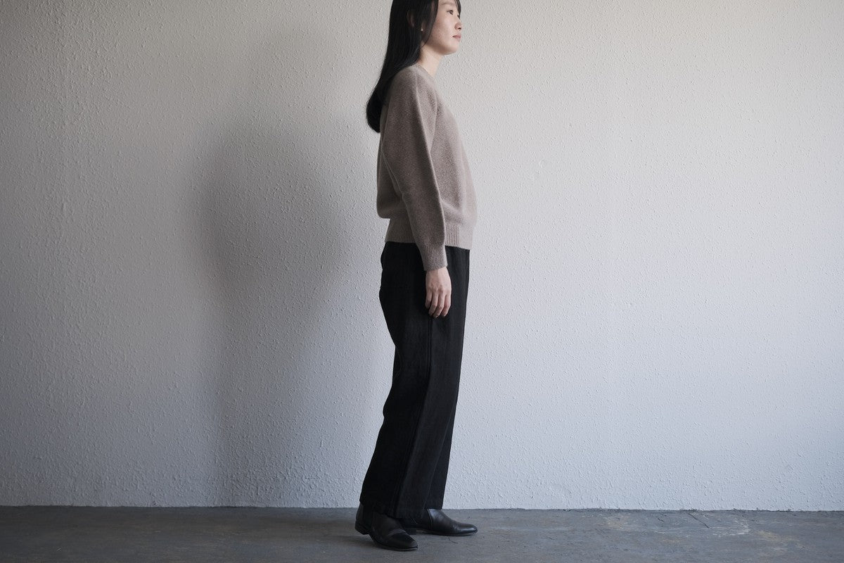 MITTAN / 亜麻苧麻ワイドパンツ 濃紺 PT-92 / unisex