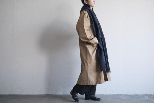 MITTAN / スーパー120'sウールコットンビッグストール 濃紺 SC-59 / unisex