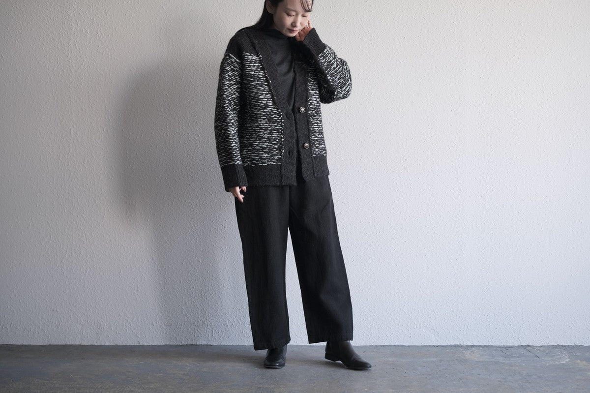 MITTAN / 亜麻苧麻ワイドパンツ 黒 PT-92 / unisex