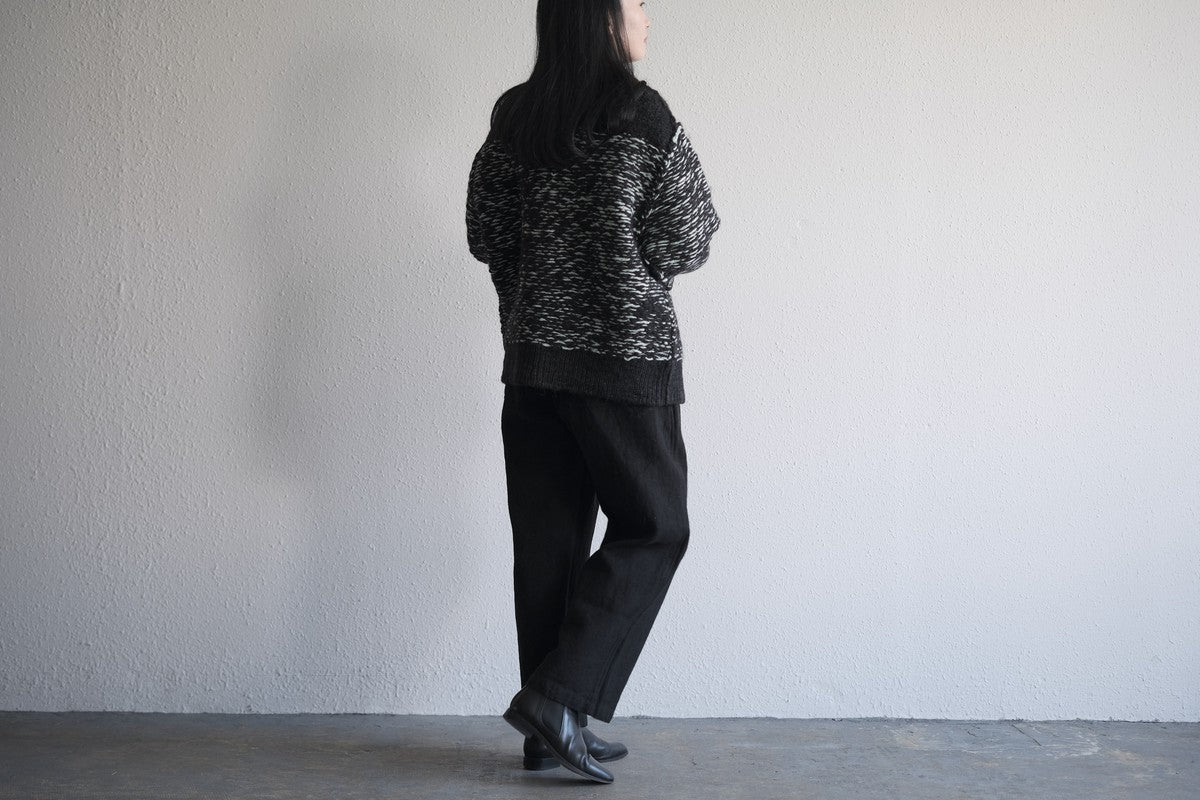 MITTAN / 亜麻苧麻ワイドパンツ 黒 PT-92 / unisex