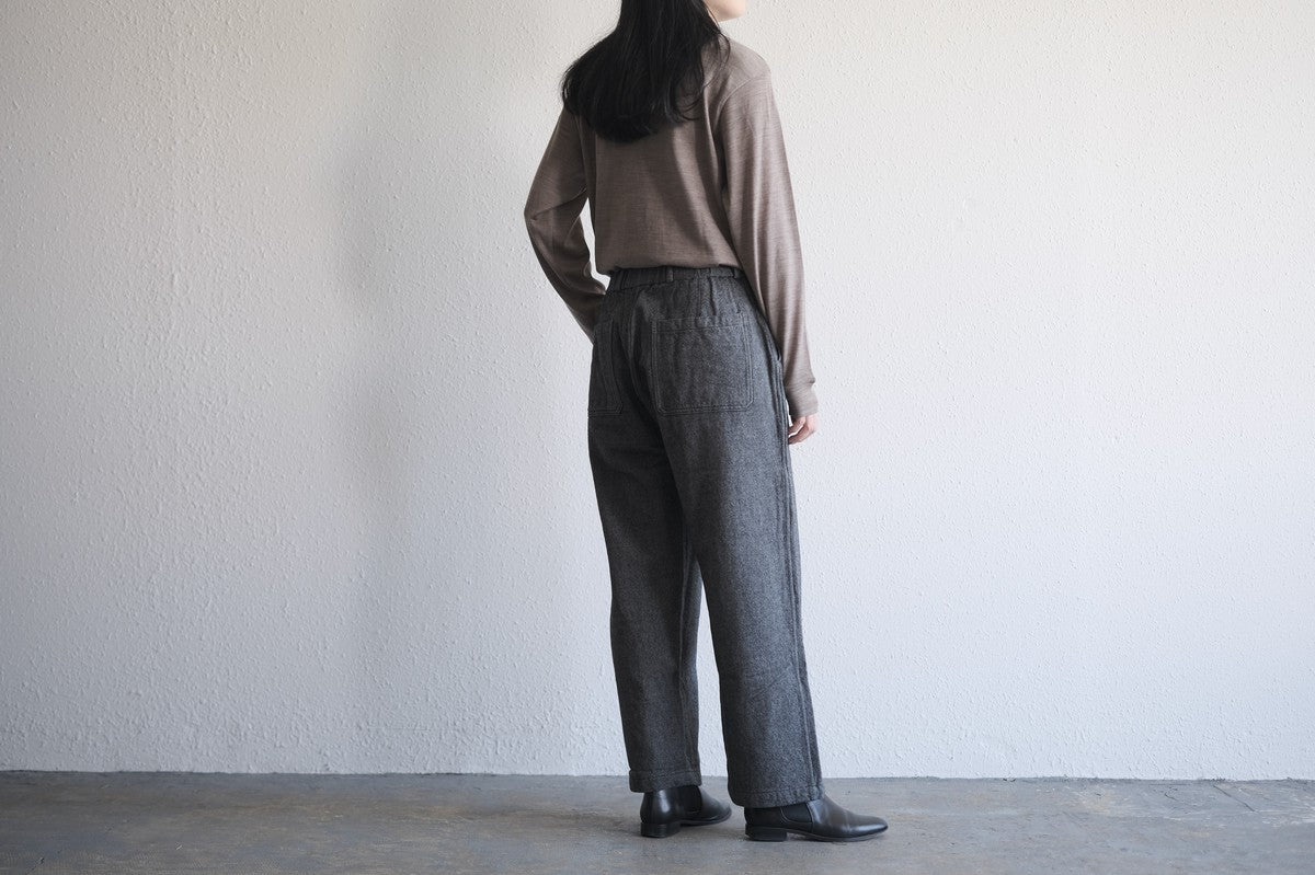 MITTAN / ウールデニムワイド 灰 PT-100 / unisex　