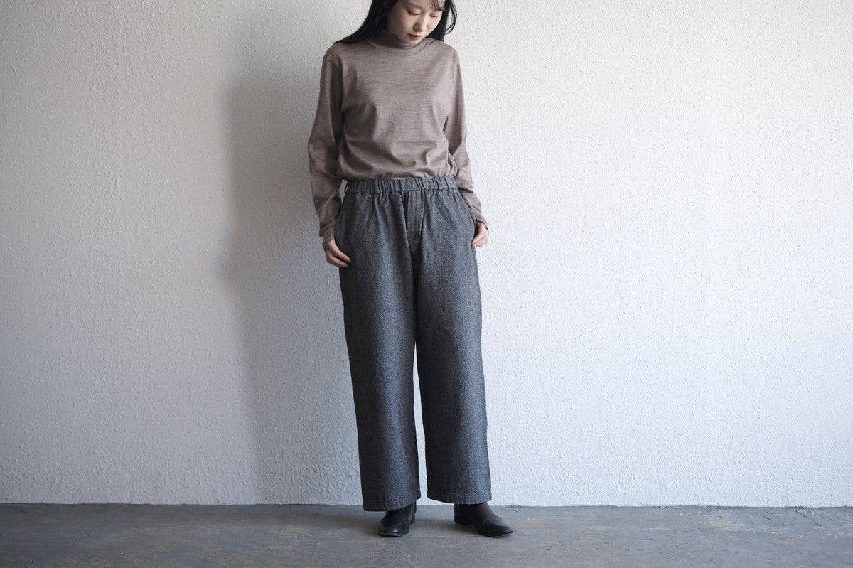 MITTAN / ウールデニムワイド 灰 PT-100 / unisex　