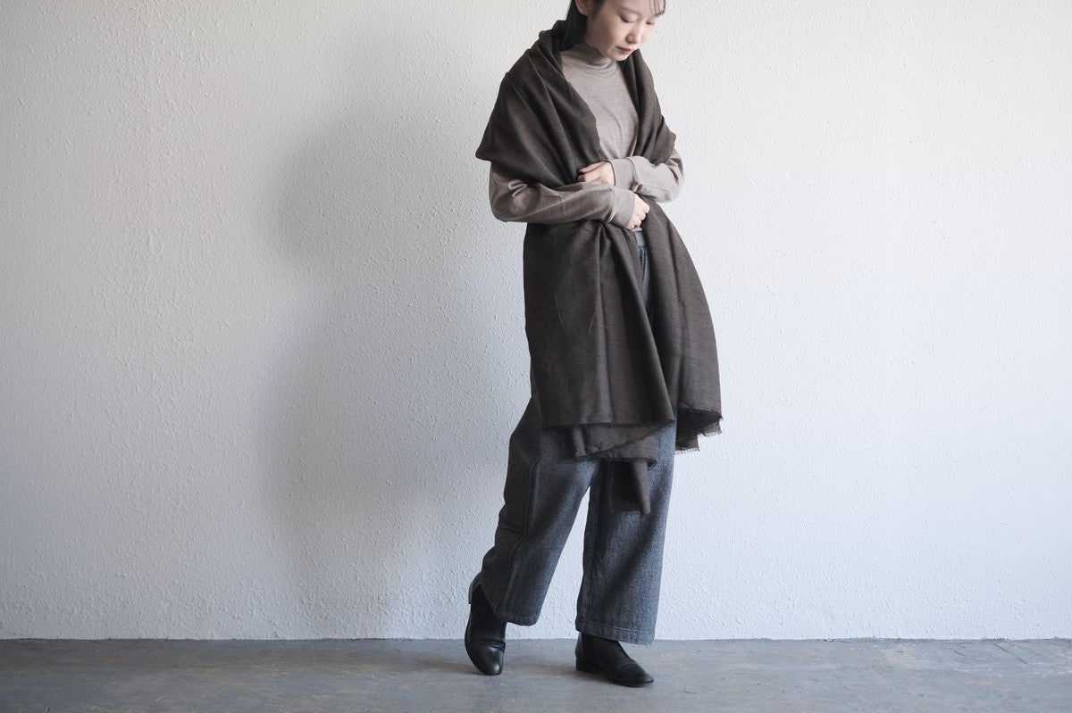 MITTAN / スーパー120'sウールコットンビッグストール 濃紺 SC-59 / unisex