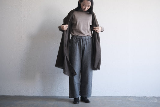 MITTAN / スーパー120'sウールコットンビッグストール 墨黒 SC-59 / unisex