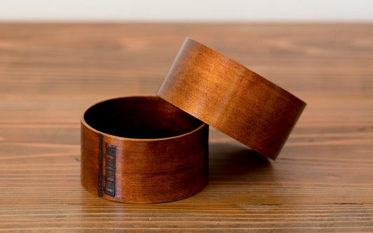 曲げわっぱ 丸弁当箱(小)拭き漆