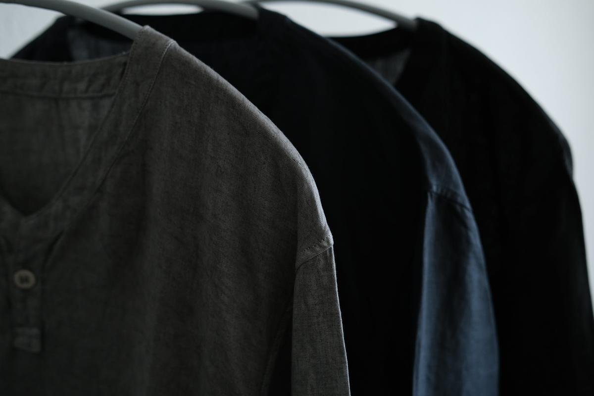 MITTAN / 大麻長袖プルオーバー 墨黒 SH-126 / unisex