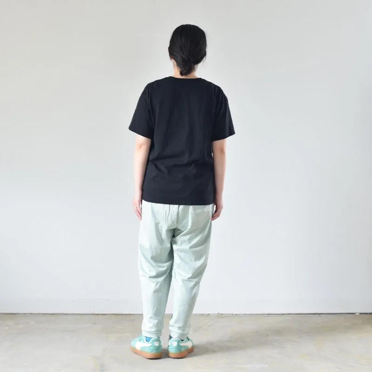 yohaku ドバイパンツ｜ツヤツヤ天竺素材 ブルー｜unisex freesize