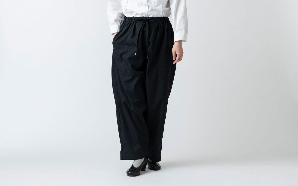 【再入荷】木間服装製作 pants polyester-cotton black｜unisex freesize
