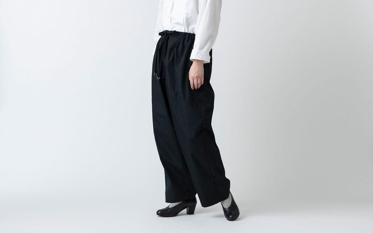 【再入荷】木間服装製作 pants polyester-cotton black｜unisex freesize