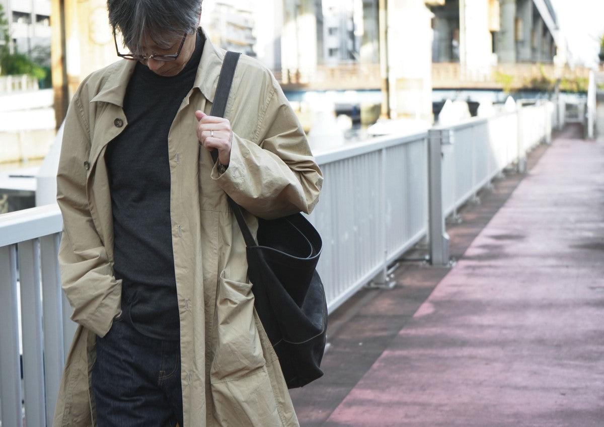 木間服装製作 coat コットンナイロン light beige｜unisex freesize