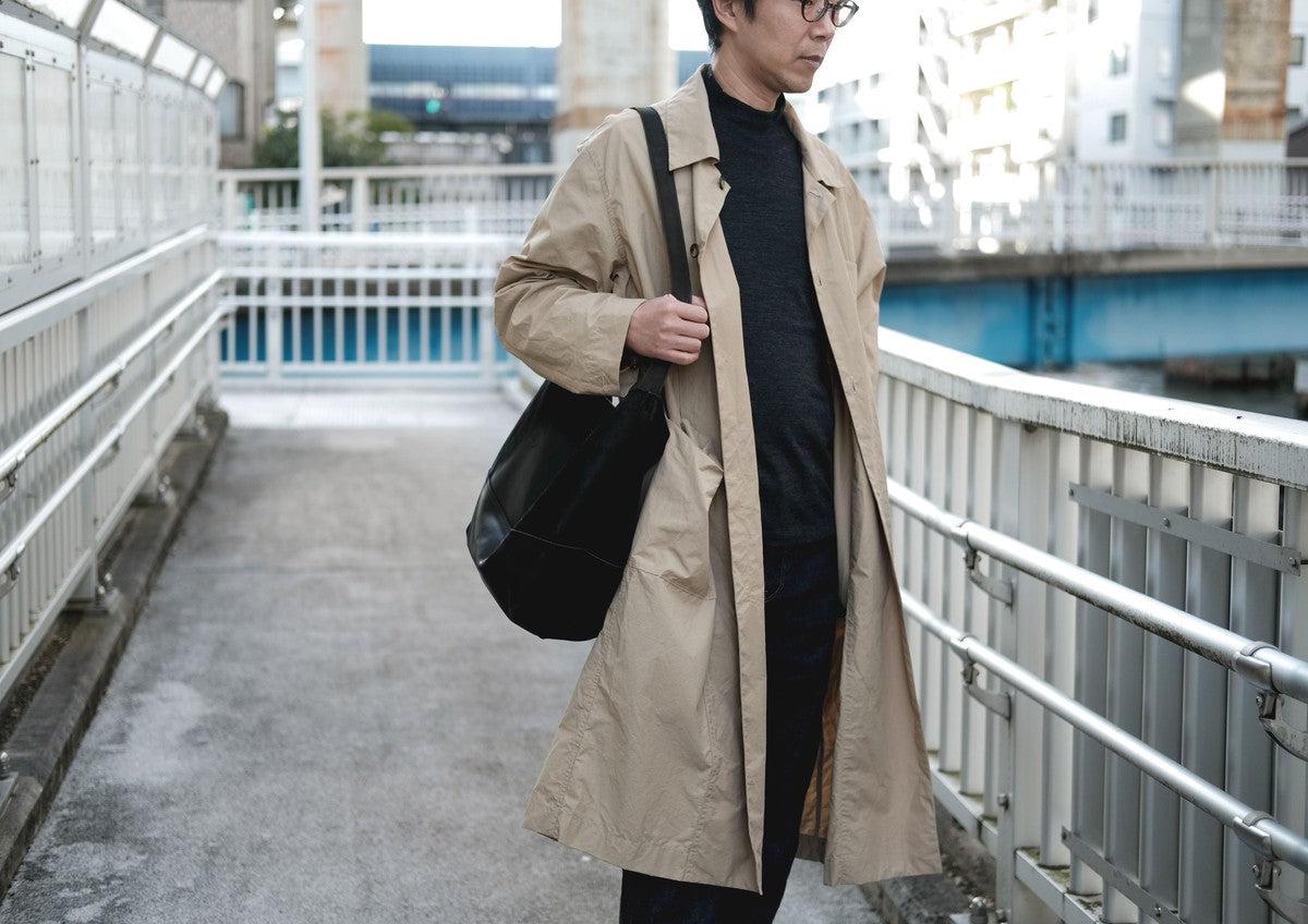 木間服装製作 coat コットンナイロン light beige｜unisex freesize