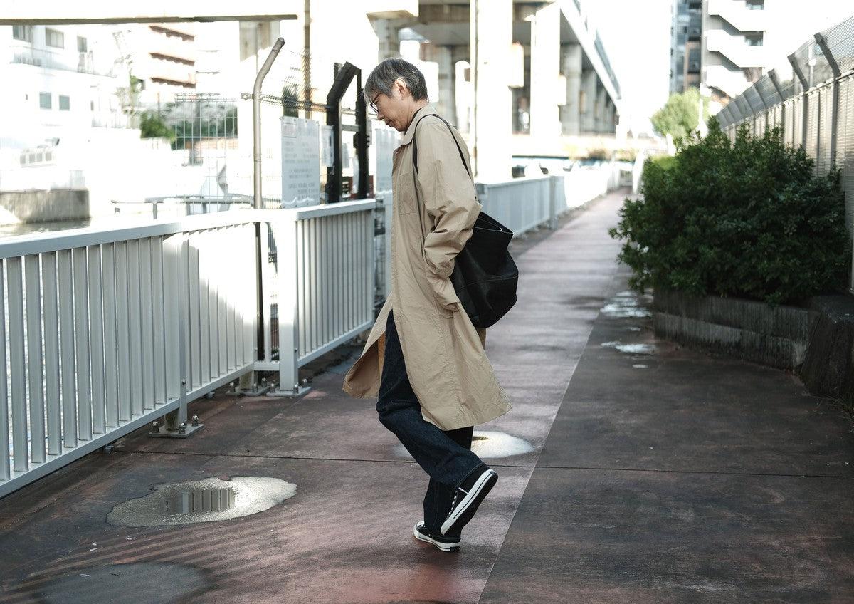 木間服装製作 coat コットンナイロン light beige｜unisex freesize