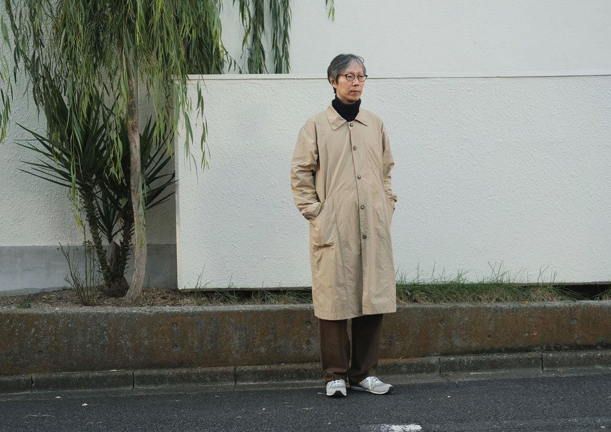 木間服装製作 coat コットンナイロン light beige｜unisex freesize