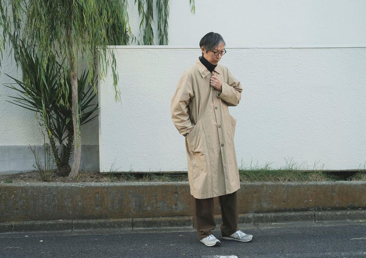 木間服装製作 coat コットンナイロン light beige｜unisex freesize