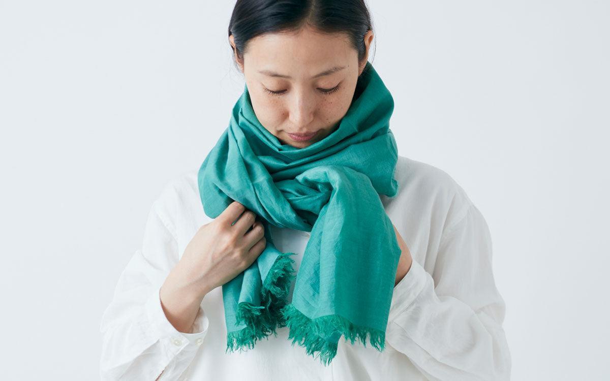 enrica cottonsilk scarf｜charcoal-grey
