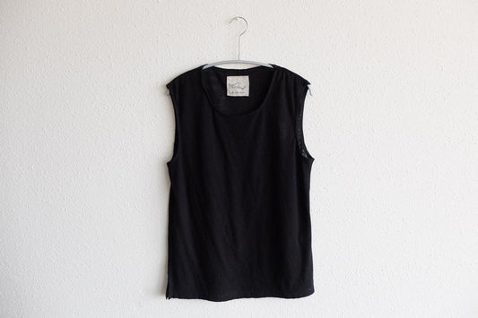 リネンコットンアンダーウェア ノースリーブ|メンズ|ブラック