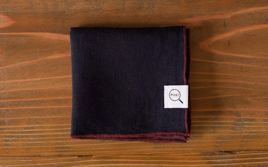 本藍染めリネンハンカチ 無地|濃藍