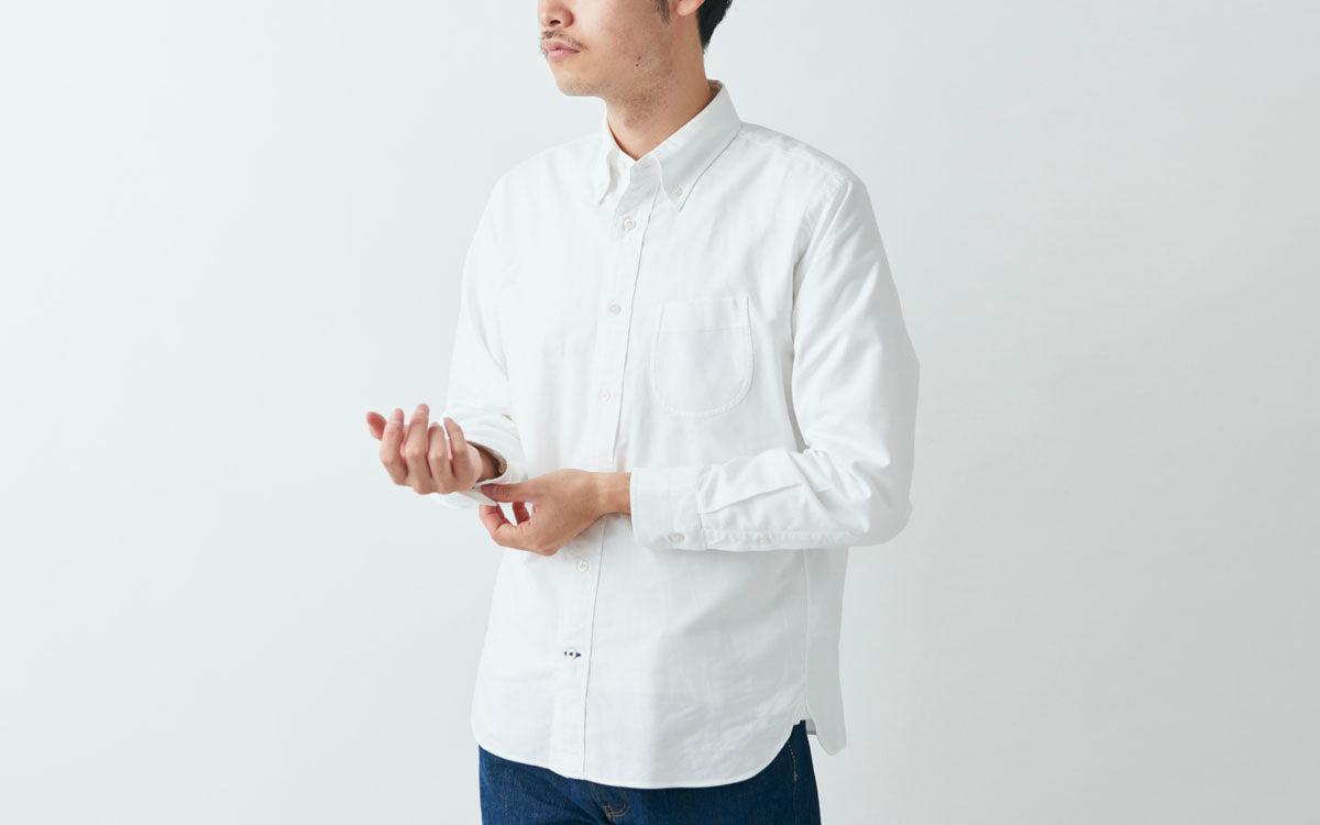 HANDROOM ボタンダウンシャツ ホワイト｜unisex 5size