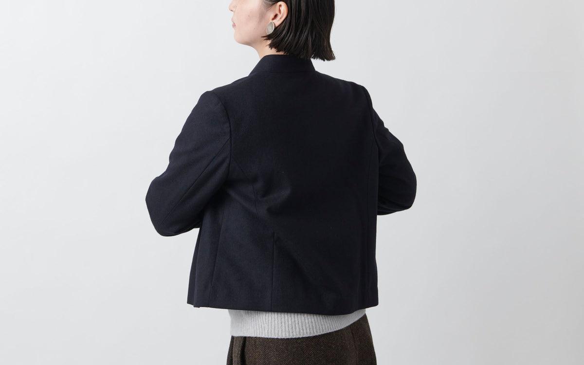 HANDROOM WOMEN'S タスマニアウール スタンドカラージャケット gray｜ladies｜2size