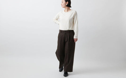 HANDROOM WOMEN'S ウールツイード ワイドパンツ|ladies|3size