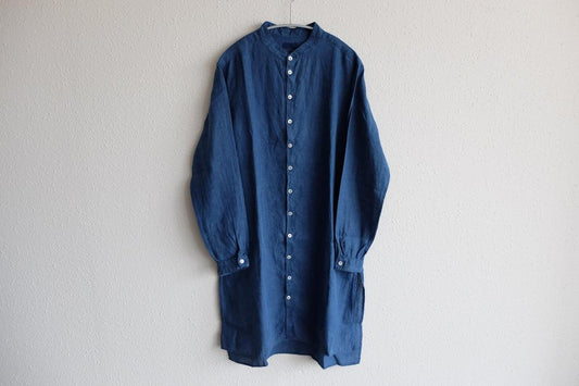 MITTAN / 大麻ロングシャツ 藍 SH-133C / unisex