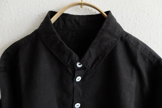 MITTAN / 大麻シャツ2 高密度 黒 SH-109 / unisex