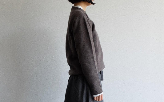 MITTAN / ウルグアイウールセーター 茶 KN-20 / unisex