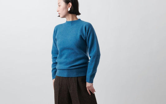 MITTAN / ウルグアイウールセーター 浅葱 KN-20 / unisex