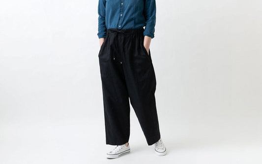 【再入荷】木間服装製作 pants cotton black｜unisex freesize
