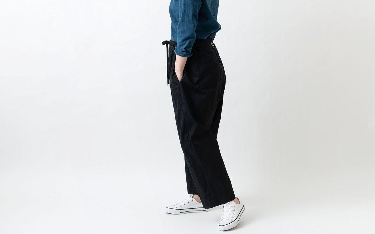 木間服装製作 pants cotton black｜unisex freesize