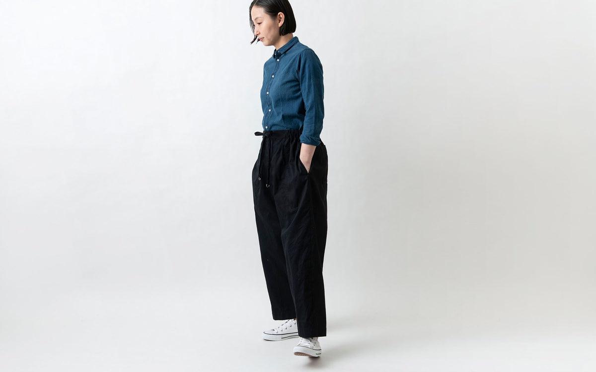木間服装製作 pants cotton black｜unisex freesize