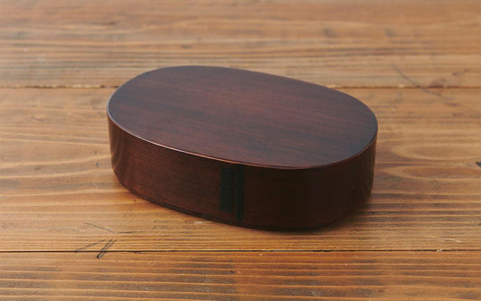 曲げわっぱ 楕円弁当箱(大)拭き漆