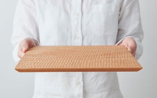 【受注製作】チェリーの大きなプレート 230×230mm|オイル・蜜蝋仕上げ