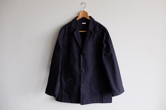 バフクロス オーバーサイズジャケット ブラックネイビー|unisex 3 size