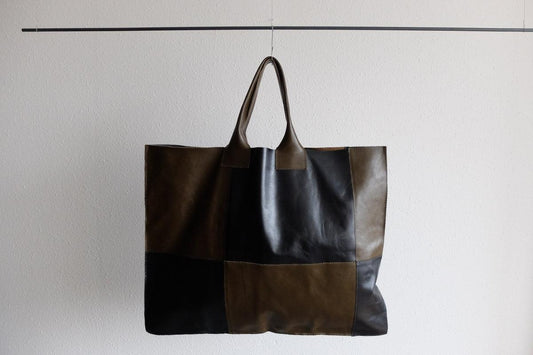 ビッグレザートートバッグ パッチワーク(A)