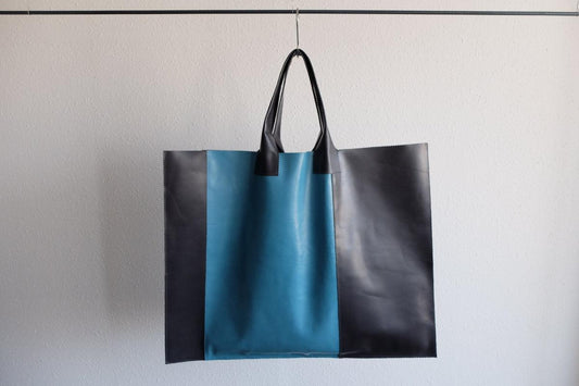 ビッグレザートートバッグ パッチワーク(D)