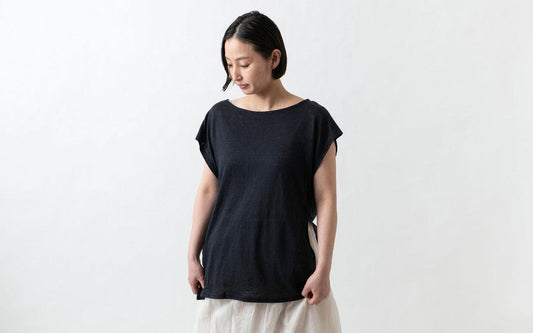 enrica linenknit cutsew|black