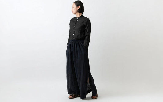 enrica linenknit pants|black