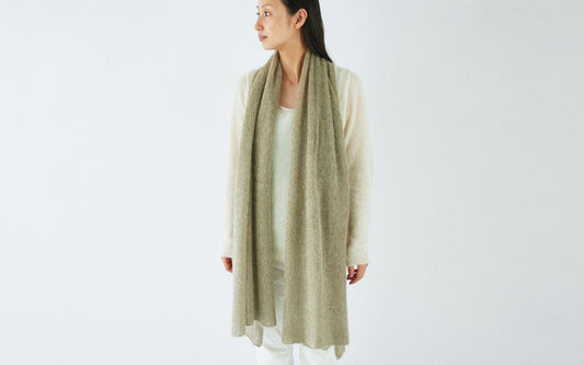 enrica mohair&silk muffler|khaki