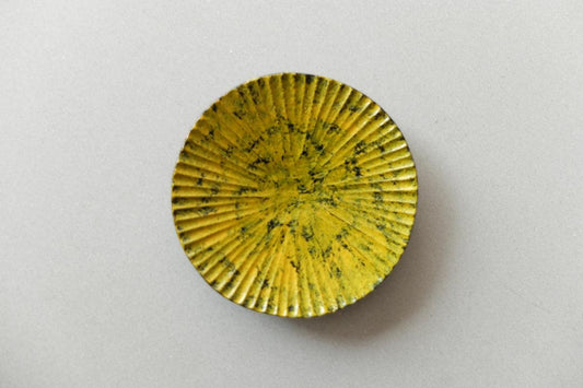 ハツリ小皿 タモ|漆塗り 黄×黒